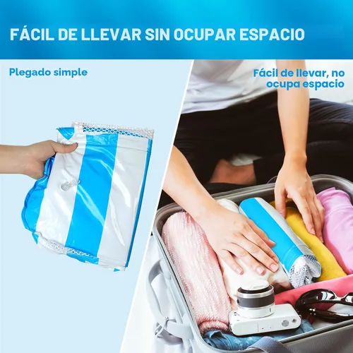 Miniatura 6 de Paquete de 2 flotadores inflables para piscina 4 en 1 con hamaca de piscina con malla en la parte inferior, hamaca inflable de 3 tubos para adultos