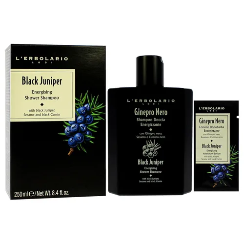 Miniatura 3 de L'Erbolario Champú de ducha energizante Black Juniper - Champú hidratante 2 en 1 y limpiador corporal - Purificador con comino negro - 8.4 oz
