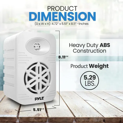 Miniatura 4 de Pyle USA - Par de altavoces para interiores y exteriores, sistema de altavoces de rango completo de 2 vías de 300 W, doble impermeable, 4 pulgadas