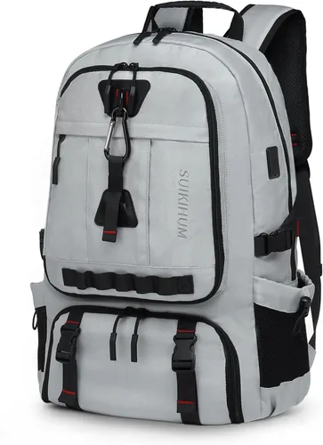 Miniatura 8 de Mochila de viaje de 45 litros aprobada por la TSA con compartimento para zapatos y separación en seco y húmedo, bolsa para laptop de 18.4 pulgadas