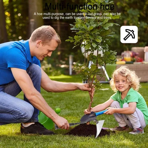 Miniatura 2 de DOITOOL Cultivador manual de jardín triangular de 12.4 pulgadas con cabeza de hierro resistente para excavación de suelo, deshierbe y abono