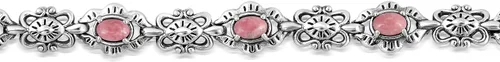 Miniatura 53 de American West Jewelry Pulsera de plata de ley con piedras preciosas de eslabones de concha, tallas pequeñas a grandes