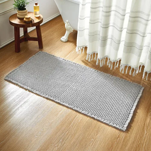 Miniatura 9 de TYUU Tapete de baño estilo gofre, tapete de baño bohemio, antideslizante, lavable, súper absorbente, de secado rápido, bonito tapete de baño