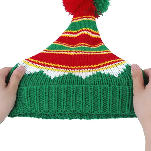 Miniatura 18 de American Trends Gorro de Papá Noel, gorro de Navidad cálido para invierno, gorro holgado de punto trenzado para adultos, mujeres y hombres, fiesta