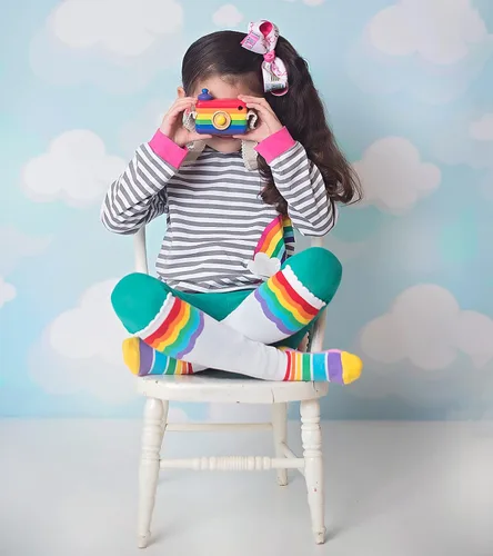 Miniatura 5 de Jefferies Socks Paquete de 3 pares de calcetines de arcoíris para niña, Arco iris