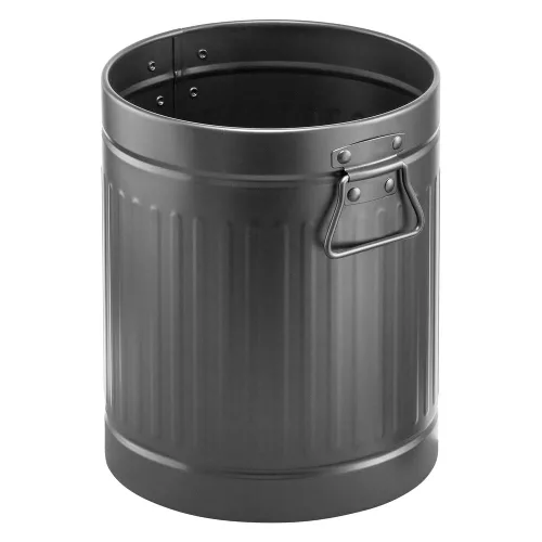 mDesign Basurero de metal de acero de 2 galones/7 litros, basurero con asas para baño, cocina, dormitorio, oficina, capacidad para basura, residuos,