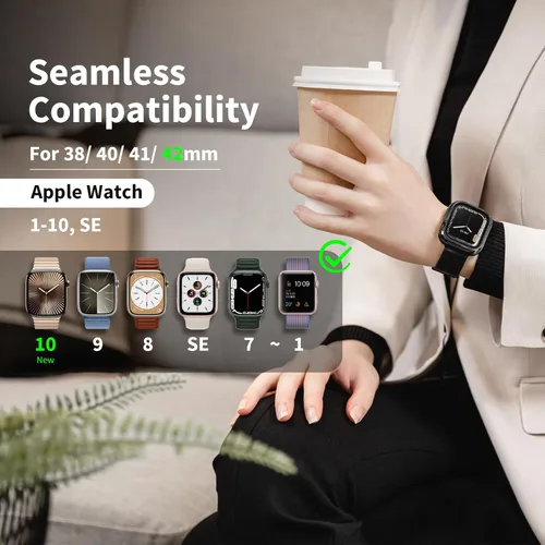 Miniatura 2 de SWITCHEASY Correa magnética de malla para Apple Watch Series 10, 9, 8, SE, 7, 6, malla para iWatch de 1.654, 1.614, 1.575, 1.496 pulgadas, iWatch