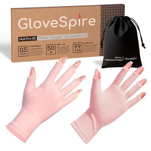 Miniatura 9 de Guantes UV Engrosados para Uñas, Guantes de Protección UV UPF50+, Diseño sin Dedos para Mujeres Manicuras en Gel Anti Luz UVA UVB