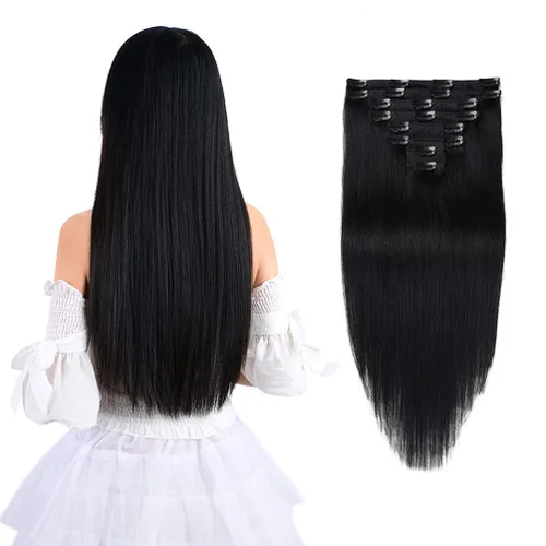 Miniatura 19 de Extensiones de cabello humano real con pinzas, 12 pulgadas, 2.89 oz, 8 piezas de extensiones de cabello Remy para mujer, color marrón medio