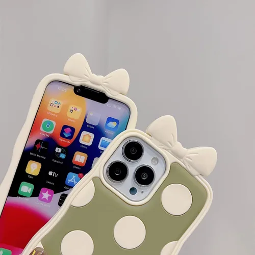 Miniatura 8 de Fundas para iPhone 13 Pro Lindas con Diseño de Oso de Flores de Dibujos Animados, Funda Rosa de Silicona Blanda 3D para Mujeres y Niñas, Funda Oso