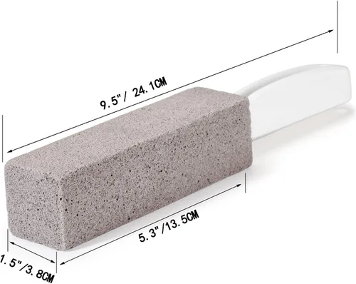 Miniatura 2 de Juego de 3 piedras de piedra pómez para limpieza de inodoros con mango, palo de limpieza para eliminar anillos de agua dura, acumulación de calcio