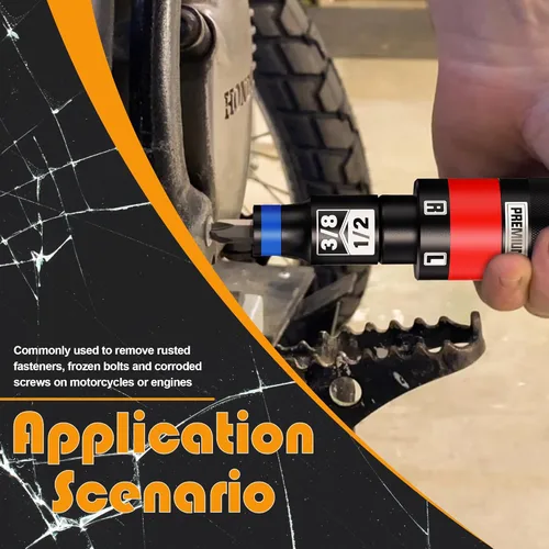 Miniatura 5 de Juego de destornillador de impacto manual de 1/2", kit de destornillador de impacto reversible manual de 13 piezas, herramienta de reparación