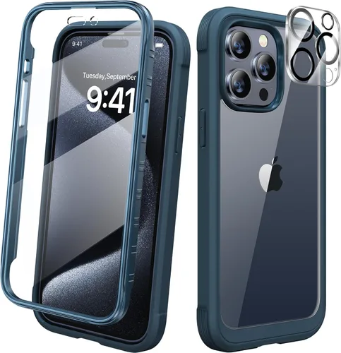 Miniatura 40 de Diaclara - Funda compatible con iPhone 11, carcasa resistente de cuerpo completo con protector de pantalla integrado sensible al tacto y Transparente
