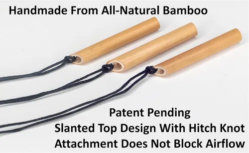 Miniatura 5 de Paquete de 3 collares de bambú natural de respiración consciente de Stress Straws para meditación y ansiedad, Bambú