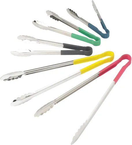 Miniatura 4 de Winco Pinzas para servir de acero inoxidable de 16" con mango antideslizante, color negro