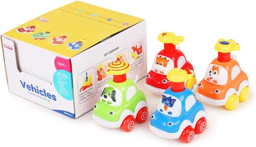 Miniatura 6 de ALASOU 4 piezas de juguetes de coches de animales para niños de 1 a 2 años Juguetes para bebés de 12 a 18 meses Regalos de Navidad y cumpleaños