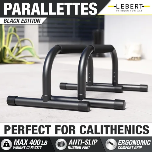 Miniatura 2 de Lebert Parallette Bars - Equipo de entrenamiento de peso corporal resistente para inmersiones, flexiones, sesiones en L y entrenamientos de núcleo