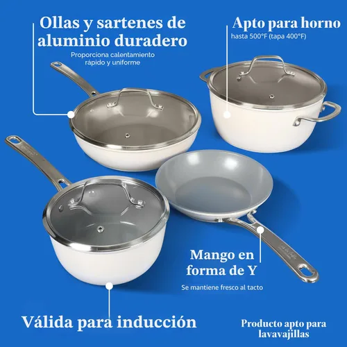 Miniatura 3 de Sur La Table - Esenciales de cocina de 10 piezas PFA libre sin tóxicos interior de cerámica de titanio antiadherente juego de ollas y sartenes