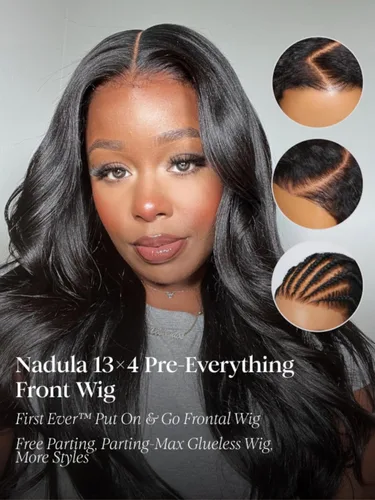 Miniatura 2 de Nadula Bye Bye Cap 13x4 HD Cuero Cabelludo Real 3D Body Wave Pelucas de Encaje Frontal de Cabello Humano Pre Todo, Peluca Sin Pegamento con Cordón