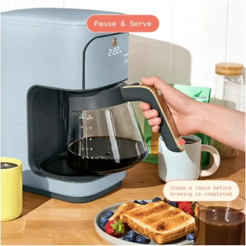 Miniatura 6 de Beautiful Cafetera de goteo programable de 12 tazas de Drew Barrymore (azul aciano)