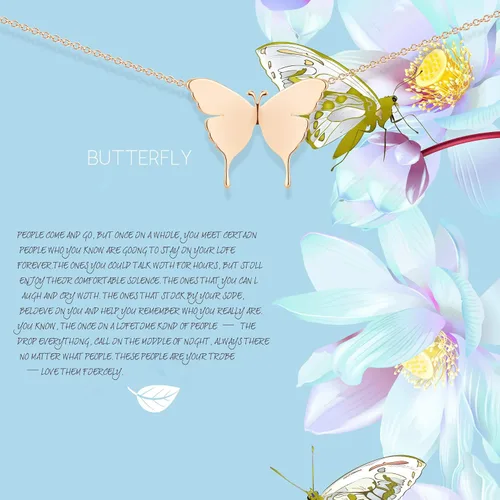 Miniatura 2 de MEVECCO Collar delicado con inicial de oro de 18 quilates chapado en oro de mariposa con nombre delicado collar diario para mujer joyería
