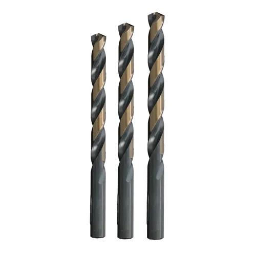 Miniatura 11 de Drill America Juego de 15 piezas de brocas de acero de alta velocidad con acabado negro y dorado en estuche redondo (1/16" - 1/2" x 32avos), serie