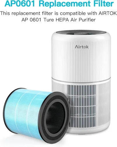 Miniatura 6 de AIRTOK Filtros de repuesto para purificador de aire AP0601, filtro HEPA de alta eficiencia 4 en 1 (paquete de 2)