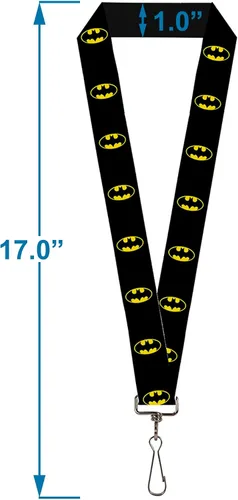Miniatura 3 de Hebilla Abajo Cordón-1.0"-Batman Shield Negro/Amarillo