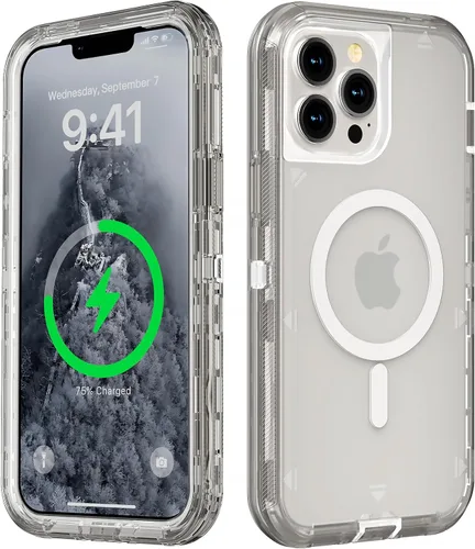 Miniatura 55 de Follaroma para iPhone 17 Pro Max, Funda Compatible con MagSafe, Funda Magnética Transparente de Doble Capa, Funda Resistente Anti-Caída y a Prueba