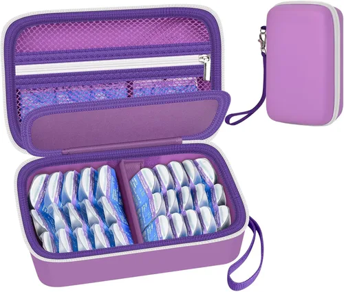 Miniatura 10 de Funda para lentes de contacto diario para más de 30 lentes desechables diarios, organizador portátil de almacenamiento de lentes de contacto