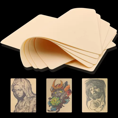 Miniatura 8 de Piel de práctica de tatuaje en blanco - Jconly 30 piezas, doble cara, piel falsa para tatuajes, piel de práctica suave de 8×6 pulgadas