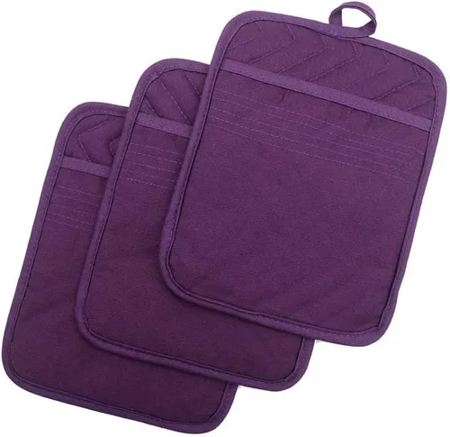 Miniatura 12 de Anyi Soportes para ollas resistentes al calor, almohadillas calientes de algodón para mostrador y mesa, color verde con bolsillo