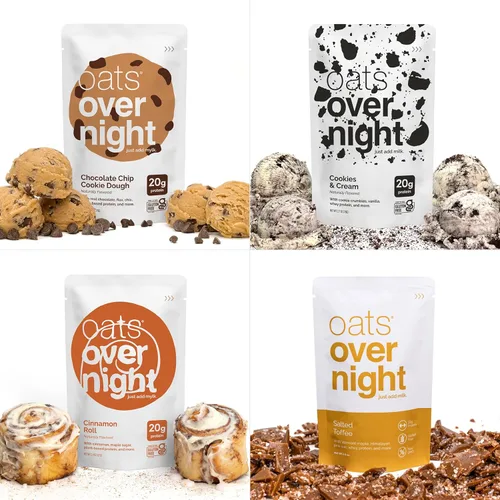 Miniatura 8 de Oats Overnight Paquete variado de postres – Batido de proteína de desayuno alto en proteínas, alto en fibra, sin gluten, avena con proteína sin OMG