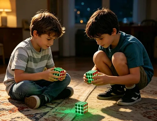 Miniatura 8 de AMAZA - Cubo de velocidad fluorescente 3 x 3, verde luminoso, plástico, rompecabezas, 1 juego, 1 unidad, 1 unidad, adulto