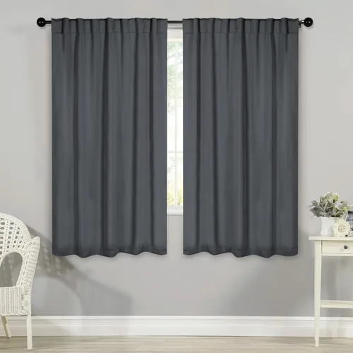 Miniatura 36 de BLUENILEMILLS Paneles de cortinas opacas para oscurecer la habitación con bolsillo para barra/pestañas traseras, cortinas perfectas para ventanas