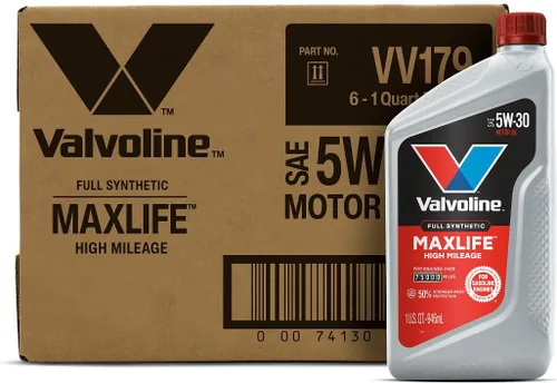 Miniatura 55 de Valvoline - Aceite de motor de mezcla sintética SAE 10W-40 de alto millaje, con MaxLife Technology, 5 cuartos de galón