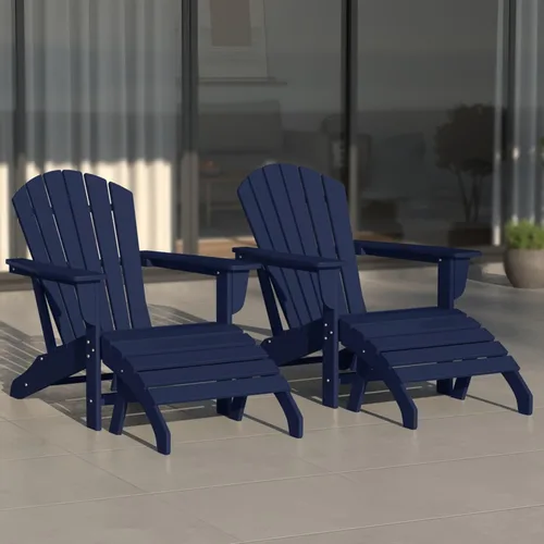 Miniatura 16 de WestinTrends Dylan - Silla Adirondack para exteriores con otomana, juego de 2 piezas, color negro