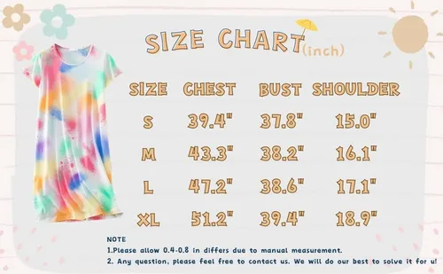 Miniatura 8 de QUCH Camisones para mujer, camisón de algodón para mujer, manga corta, camisas de dormir para mujer, ropa de dormir con estampado de pijama, camisas