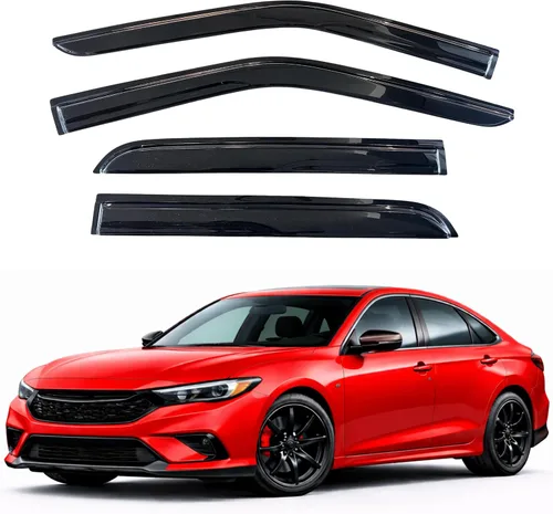 Miniatura 299 de KPY Visor de ventana compatible con Hyundai Tucson 2021-2025, 4 piezas de deflector de ventilación para ventana lateral, estilo Mugen, protector