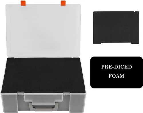Miniatura 5 de Funda de Transporte Resistente para Figuras en Miniatura con 108 Ranuras - Estuche de Transporte Compatible con D&D y Más (Transparente)