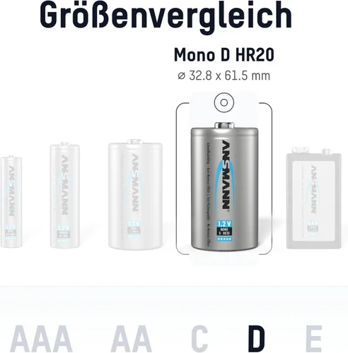 Miniatura 2 de Ansmann Max-E D 8500 mAh 2pk 5035362/01