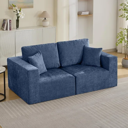 Miniatura 16 de Sofá modular Cloud de 3 plazas sin hueso de 115 pulgadas para habitación familiar, sofá sin espinas comprimida de espuma viscoelástica con asiento