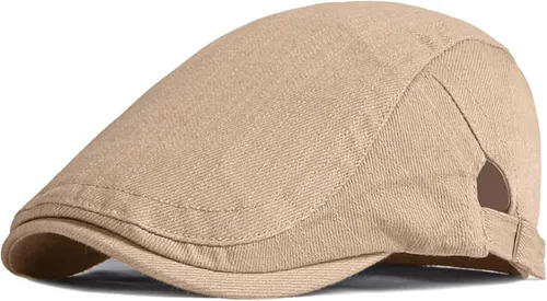 Miniatura 12 de Xinveen Sombreros Newsboy para Hombres Gorra Plana de Algodón Ajustable Transpirable Irlandesa Cabbie Ivy Sombrero de Conducir y Caza