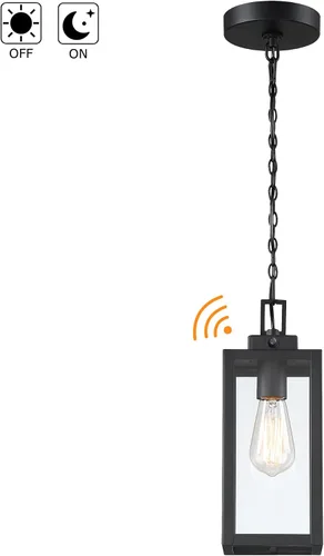 Miniatura 5 de 13 Inch Outdoor Pendant Light Dusk to Dawn Hanging Porch Light for Entrance Front Door Photocell Pendant Lights for Porch Dusk to Dawn Hanging