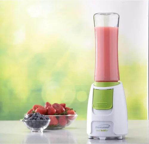 Miniatura 2 de Brentwood Appliances JB-196 - Batidora para llevar, cuerpo blanco con botón verde