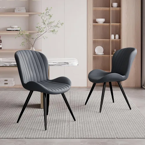 Miniatura 31 de Nalupatio Juego de 2 sillas de comedor, modernas sillas de comedor con respaldo cómodo, sillas de cocina tapizadas gruesas, 19 pulgadas de altura