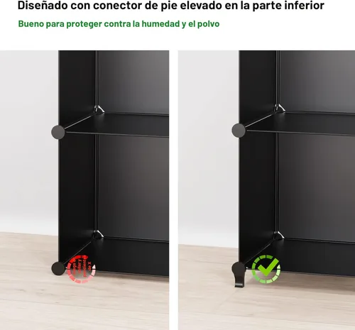 Miniatura 7 de HOMIDEC - Organizador de armario de 9 cubos, estantes de almacenamiento portátiles de armario, organizador de almacenamiento para percheros de ropa