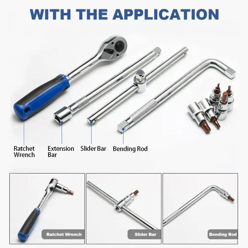 Miniatura 5 de Utoolmart 1/2-Inch Drive x T50 Torx Bit Socket S2 Acero 55mm/2.17" Longitud Auto Reparación Herramienta Listo Impacto 2 Pcs