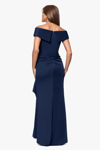 Miniatura 3 de Xscape Womens Long Off Shoulder Sweetheart Neck Side Ruffle Gown (Reg and Petite)