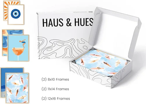 Miniatura 4 de HAUS AND HUES Seascape Posters Gallery Art Set de 6 - Arte de pared de playa, decoración de pared de mal de ojo, fotos de viaje para pared, póster